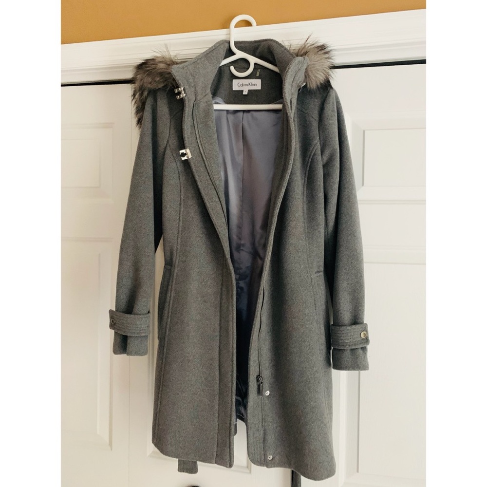 Calvin Klein Grey Wool Coat (Like New!)